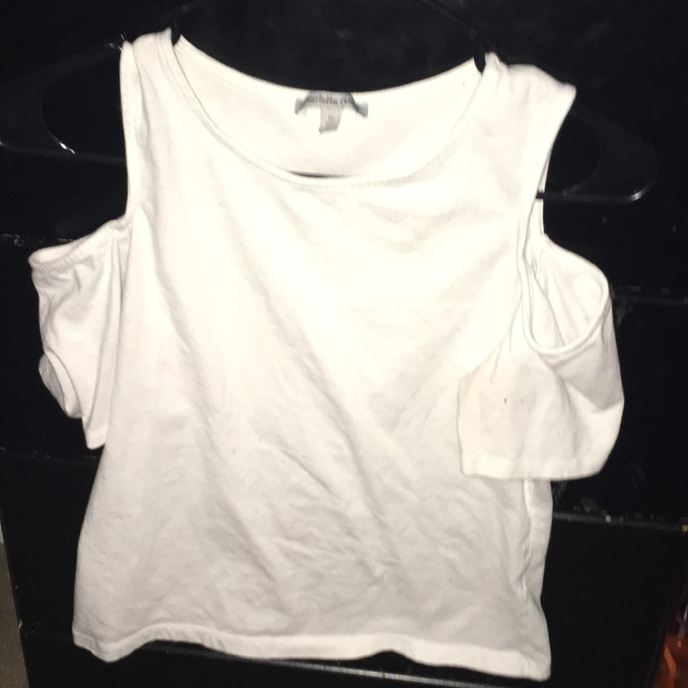 white off the shoulder crop top